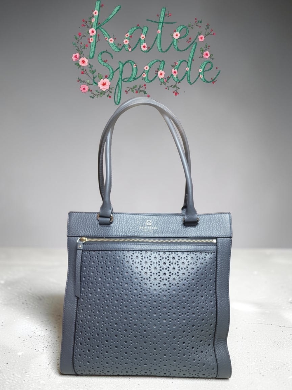 Kate Spade Perri Lane perforated leather tote EUC